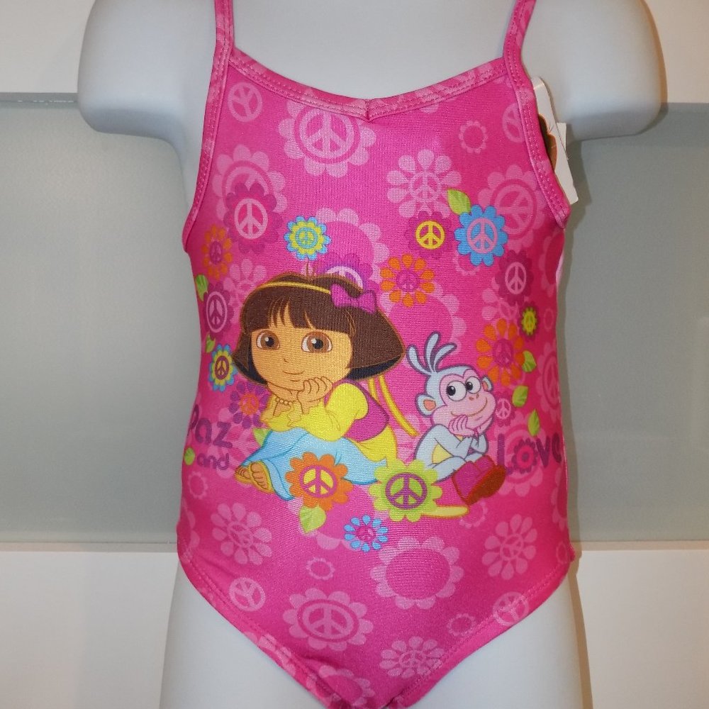 Dora the Explorer Paz &Love Pink 1 PC Swimsuit Size 24 Months Girl's NEW